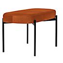 Banc meet® by Paperflow GAIA, ovale M, revêtement velours rouille, piètement 4 pieds noir mat, L 790 x P 420 x H 455 mm