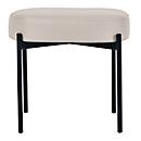 Banc meet® by Paperflow GAIA, ovale S, revêtement en similicuir blanc résistant aux désinfectants, piètement à 4 pieds noir mat, L 490 x P 380 x H 455 mm