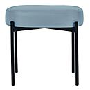 Banc meet® by Paperflow GAIA, ovale S, revêtement en similicuir bleu résistant aux désinfectants, piètement 4 pieds noir mat, L 490 x P 380 x H 455 mm
