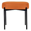 Banc meet® by Paperflow GAIA, ovale S, revêtement en similicuir orange résistant aux désinfectants, piètement 4 pieds noir mat, L 490 x P 380 x H 455 mm