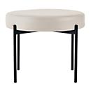 Banc meet® by Paperflow GAIA, rond, revêtement en similicuir blanc résistant aux désinfectants, piètement 4 pieds noir mat, L 575 x P 575 x H 455 mm