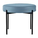Banc meet® by Paperflow GAIA, rond, revêtement en similicuir bleu résistant aux désinfectants, piètement 4 pieds noir mat, L 575 x P 575 x H 455 mm