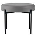 Banc meet® by Paperflow GAIA, rond, revêtement en similicuir gris résistant aux désinfectants, piètement 4 pieds noir mat, L 575 x P 575 x H 455 mm