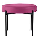 Banc meet® by Paperflow GAIA, rond, revêtement en similicuir lilas résistant aux désinfectants, piètement 4 pieds noir mat, L 575 x P 575 x H 455 mm