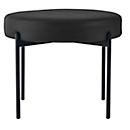 Banc meet® by Paperflow GAIA, rond, revêtement en similicuir noir résistant aux désinfectants, piètement 4 pieds noir mat, L 575 x P 575 x H 455 mm