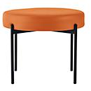 Banc meet® by Paperflow GAIA, rond, revêtement en similicuir orange résistant aux désinfectants, piètement 4 pieds noir mat, L 575 x P 575 x H 455 mm