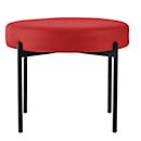 Banc meet® by Paperflow GAIA, rond, revêtement en similicuir rouge résistant aux désinfectants, piètement 4 pieds noir mat, L 575 x P 575 x H 455 mm