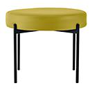 Banc meet® by Paperflow GAIA, rond, revêtement en similicuir vert résistant aux désinfectants, piètement 4 pieds noir mat, L 575 x P 575 x H 455 mm
