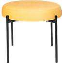 Banc meet® by Paperflow GAIA, rond, revêtement tissu safran, piètement 4 pieds noir mat, L 575 x P 575 x H 455 mm