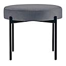 Banc meet® by Paperflow GAIA, rond, revêtement velours gris, piètement 4 pieds noir mat, L 575 x P 575 x H 455 mm