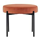 Banc meet® by Paperflow GAIA, rond, revêtement velours rouille, piètement 4 pieds noir mat, L 575 x P 575 x H 455 mm
