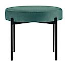 Banc meet® by Paperflow GAIA, rond, revêtement velours vert, piètement 4 pieds noir mat, L 575 x P 575 x H 455 mm