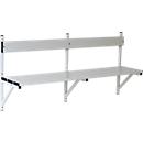 Banc mural, alu/inox, L 2000 mm