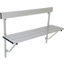 Banc repliable, alu, L 1200 mm, gris clair (RAL 7035)