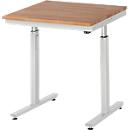 Bancada de trabalho da série adlatus 300, tampo em faia maciça, ajuste de altura elétrico, 800 ou 1000 mm de profundidade