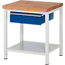Bancada de trabalho série 8001, fixa, regulável em altura, com gaveta, W 750 a 2000 mm
