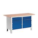 Bancada de trabalho WBI 150- 0, 2 gavetas, 2 armários