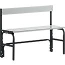 Banco cambiador, tubo de acero inoxidable/aluminio, individual con respaldo, 1015 mm de ancho, antracita