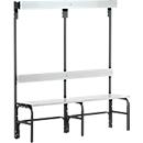 Banco cambiador, tubo de acero inoxidable/aluminio, individual con sección de guardarropa, 1500 mm de ancho, antracita