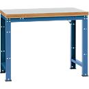 Banco de trabajo Manuflex Profi Standard, tablero plástico An 1250 x P 700, azul brillante