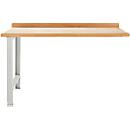 Banco de trabajo modular Schäfer Shop Select, unidad adicional, tablero multiplex de haya, hasta 500 kg, An 1500 x Pr 700 x Al 840 mm, gris claro ral 7035