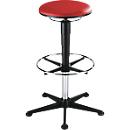 Banco giratório 9469, com asa e anel de pé, imitação de couro