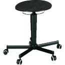 Banco giratório 9468, com rodízios, estofos em tecido