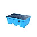  Bandeja de drenagem PE Bauer tipo WP, sintética, com grelha, vários tamanhos para tambores e IBCs