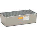 Bandeja de recogida de PRFV 65 CEMO, capacidad de recogida de 65 l, 820 mm (ancho) x 410 mm (profundidad) x 230 mm (alto), con rejilla