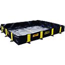 Bandeja dobrável com fugas, transitável, com sistema de libertação rápida, têxtil/ PVC, vários tipos de fugas dimensões