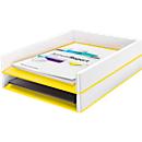 Bandeja para documentos LEITZ® WOW Duo Color, DIN A4, blanco/amarillo