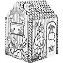 Bankers Box Maison de jeu XL Playhouse Unicorn, motif licorne, carton ondulé, à peindre, portes/fenêtres, certifiée FSC, L 813 x P 813 x H 1213 mm, blanc