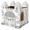 Bankers Box XL Burg, Pappburg zum Ausmalen und Spielen, FSC-Karton, werkzeugfrei aufbauen, 940 x 1088 x 940 mm, ab 3 Jahren, weiß