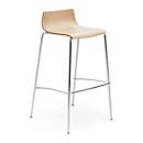 Bar stool Leyform My Stool, stackable up to 3 pieces, W 470 x D 510 x H 740 mm, wood &amp; steel, beech natural stained, 3 pieces