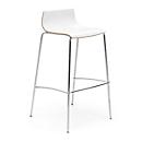 Bar stool Leyform My Stool, stackable up to 3 pieces, W 470 x D 510 x H 740 mm, wood &amp; steel, laminate matt white, 3 pcs.