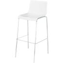 Barhocker Paperflow HARPER, Rückenlehne, stapelbar, B 390 x T 320 x H 760 mm, Polypropylen und verchromter Stahl, weiss, 2 Stück