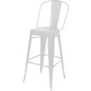 Barhocker Paperflow URBAN, Rückenlehne, stapelbar, UV-behandelt, perforierte Sitzfläche, B 360 x T 365 x H 760 mm, Stahl verzinkt, weiss/weiss, 2 Stück