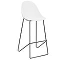 Barhocker Void, Stahlrohr-Fussgestell, B 505 x T 590 x H 760 mm, weiss/schwarz, 2 Stück