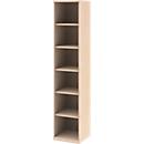 BARI boekenkast, 6 OH, 5 legborden, spaanplaat, B 427 x D 430 x H 2174 mm, ahorndecor
