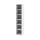 BARI boekenkast, 6 OH, 5 legborden, spaanplaat, B 427 x D 430 x H 2174 mm, wit
