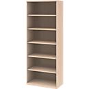 BARI boekenkast, 6 OH, 5 legborden, spaanplaat, B 800 x D 430 x H 2174 mm, ahorndecor