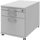 BARI file cabinet on castors, pull-out suspension file drawer, material drawer, 1 drawer, W 432 x D 800 x H 538 mm, light grey