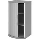 BARI roller shutter sliding door wardrobe, 3 AA, 2 shelves, handle on the right, W 600 x D 530/430 x H 1117 mm, medium grey