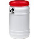 Baril à ouverture extra large, blanc/rouge, 110 L