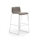 Barkruk Zerosedici, stapelbaar, frame chroom, bekleding grijs, 2 stuks