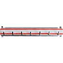 Barre de crochets, pour armoire à clés, L 210 mm pour 7 clés, rouge