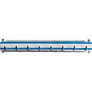 Barre de crochets, pour armoire à clés, L 240 mm pour 8 clés, bleu