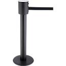 Barrier post RS-Guidesystems® GLA 200, black, webbing black &amp; extendable up to 20 m, Ø 350 x H 1000 mm, painted metal &amp; plastic