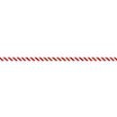 Barrier tape, polyethylene film, 500 m x 80 mm, red/white cross hatched, 1 roll in cardboard dispenser box