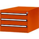 Bases de gavetas Manuflex, profundidade de mesa 800 ou 1000 mm, 3 gavetas da mesma altura